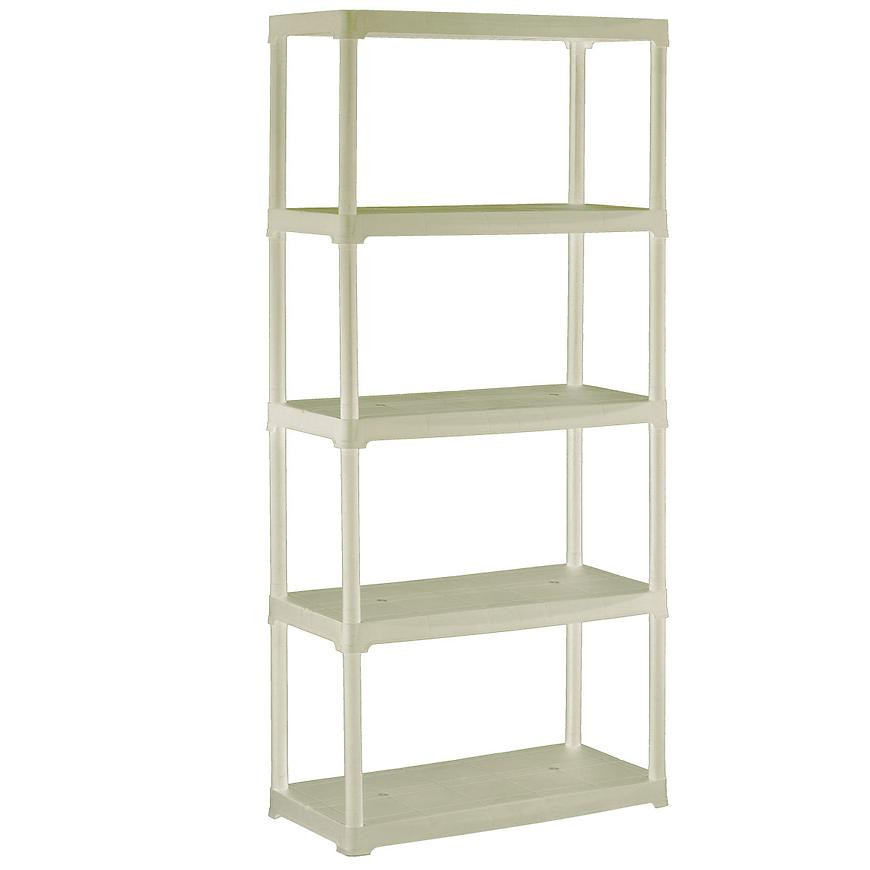 Plastový regál T80/5E écru 176x80x40 cm – 5 polic/30 kg