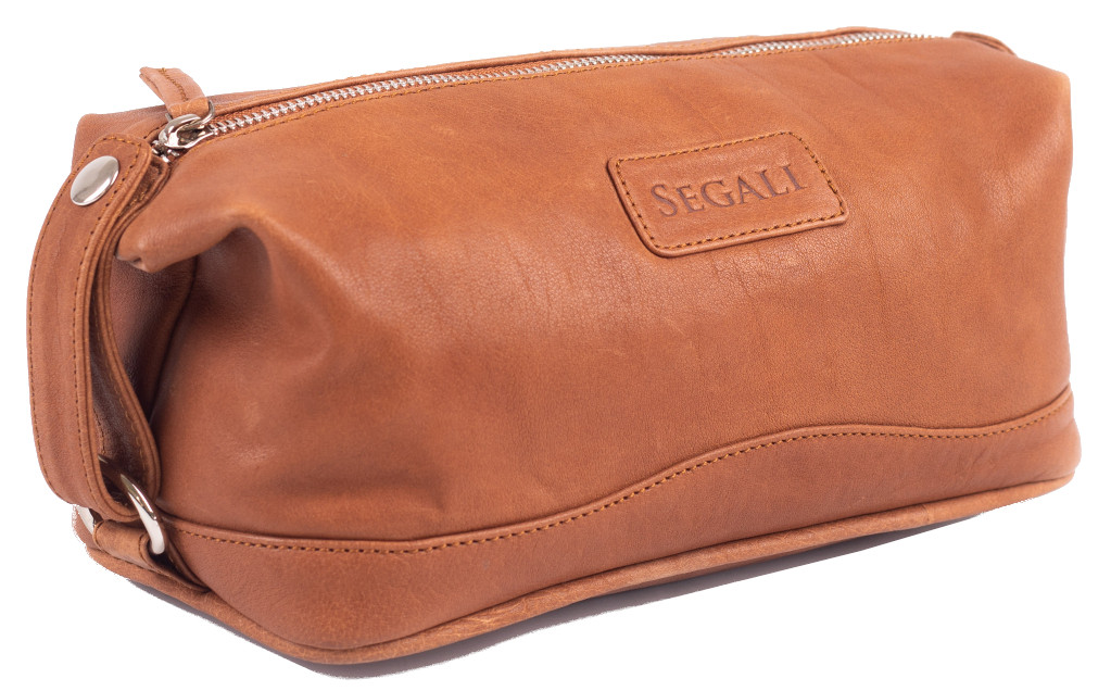 SEGALI Kožená kosmetická taštička 1030 cognac