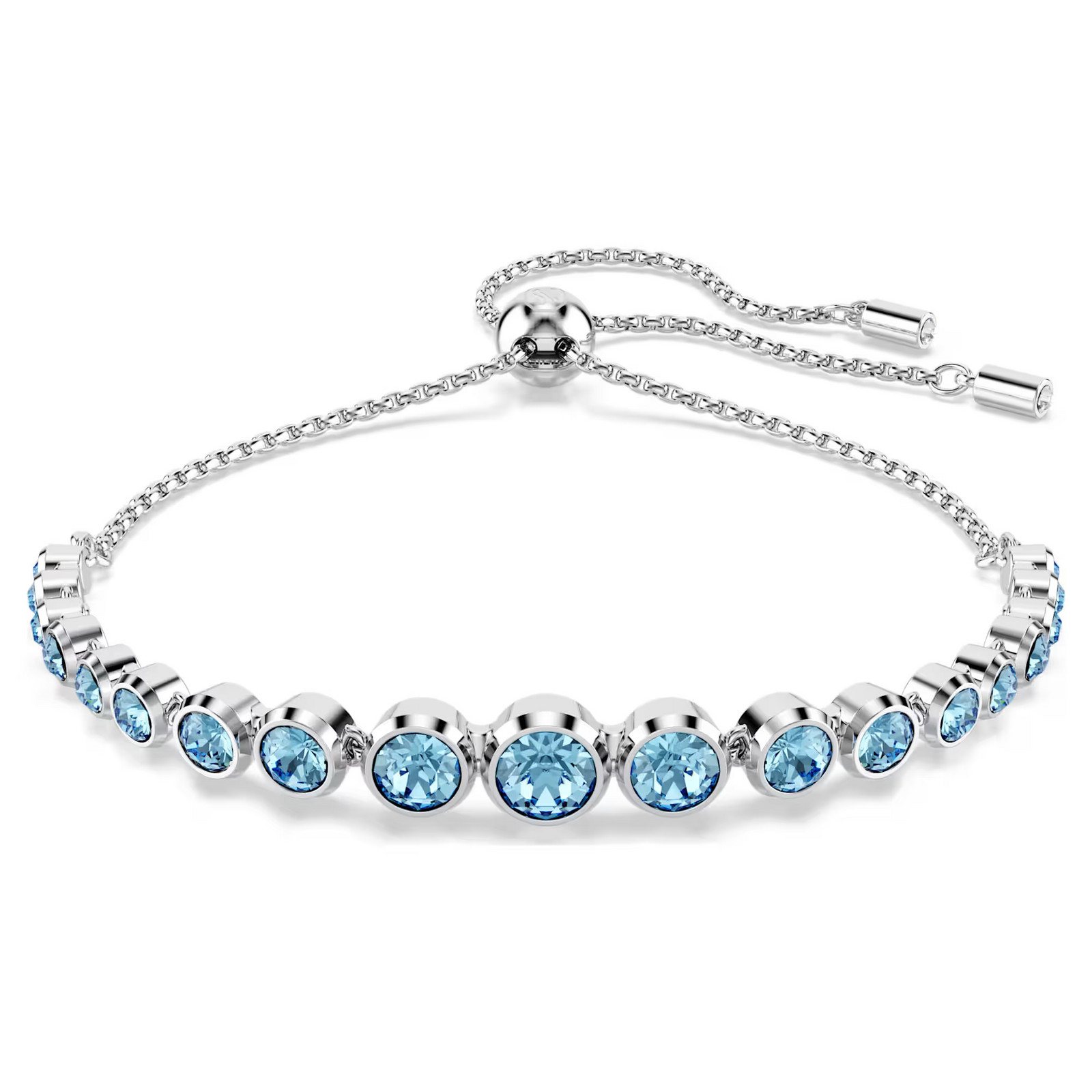 Swarovski Elegantní náramek s modrými krystaly Tennis Imber 5719282