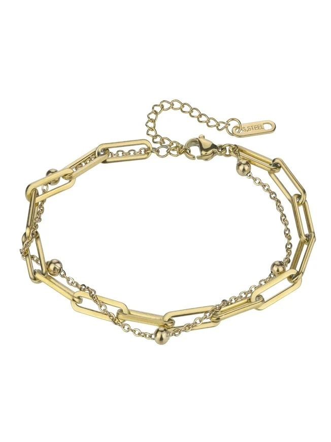 Marc Malone Dvojitý řetízkový náramek Holly Gold Bracelet MCB24021G