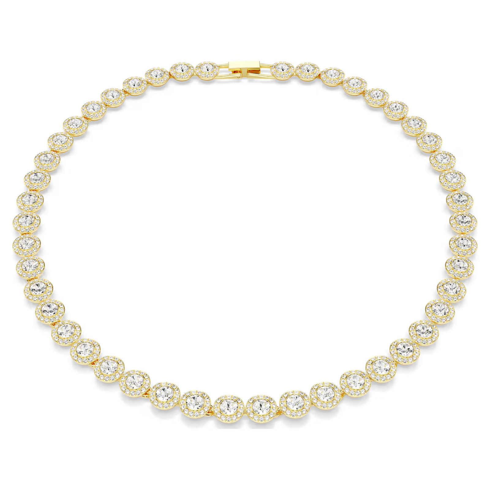 Swarovski Pozlacený tenisový náhrdelník s krystaly Una Angelic Tennis 5720505 41 cm