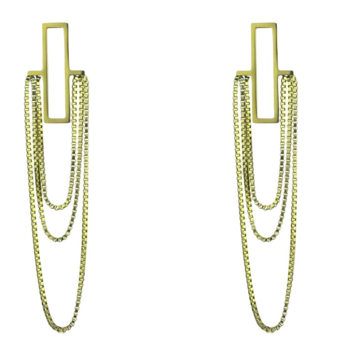 Marc Malone Krásné pozlacené visací náušnice Ryan Gold Earrings MCE24028G