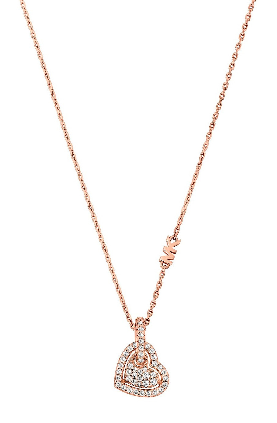 Michael Kors Pozlacený náhrdelník Srdce se zirkony Premium MKC1747CZ791 (řetízek, přívěsek)