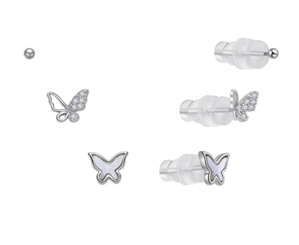 MOISS Stříbrná sada hravých náušnic E0004921 (3 páry náušnic)