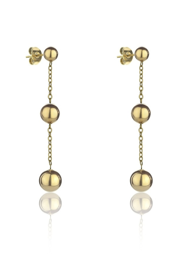 Marc Malone Pozlacené visací náušnice Alison Gold Earrings MCE24001G