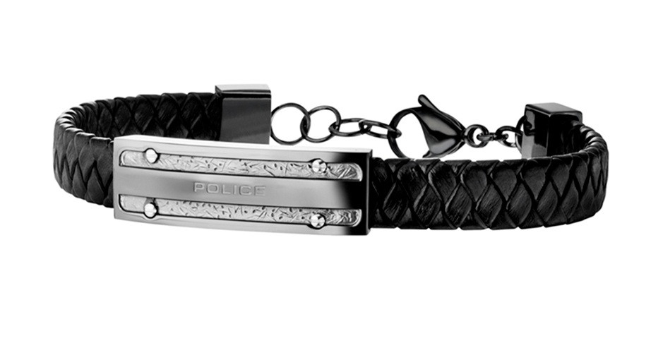 Police Nadčasový kožený náramek PJ26046BLU.03