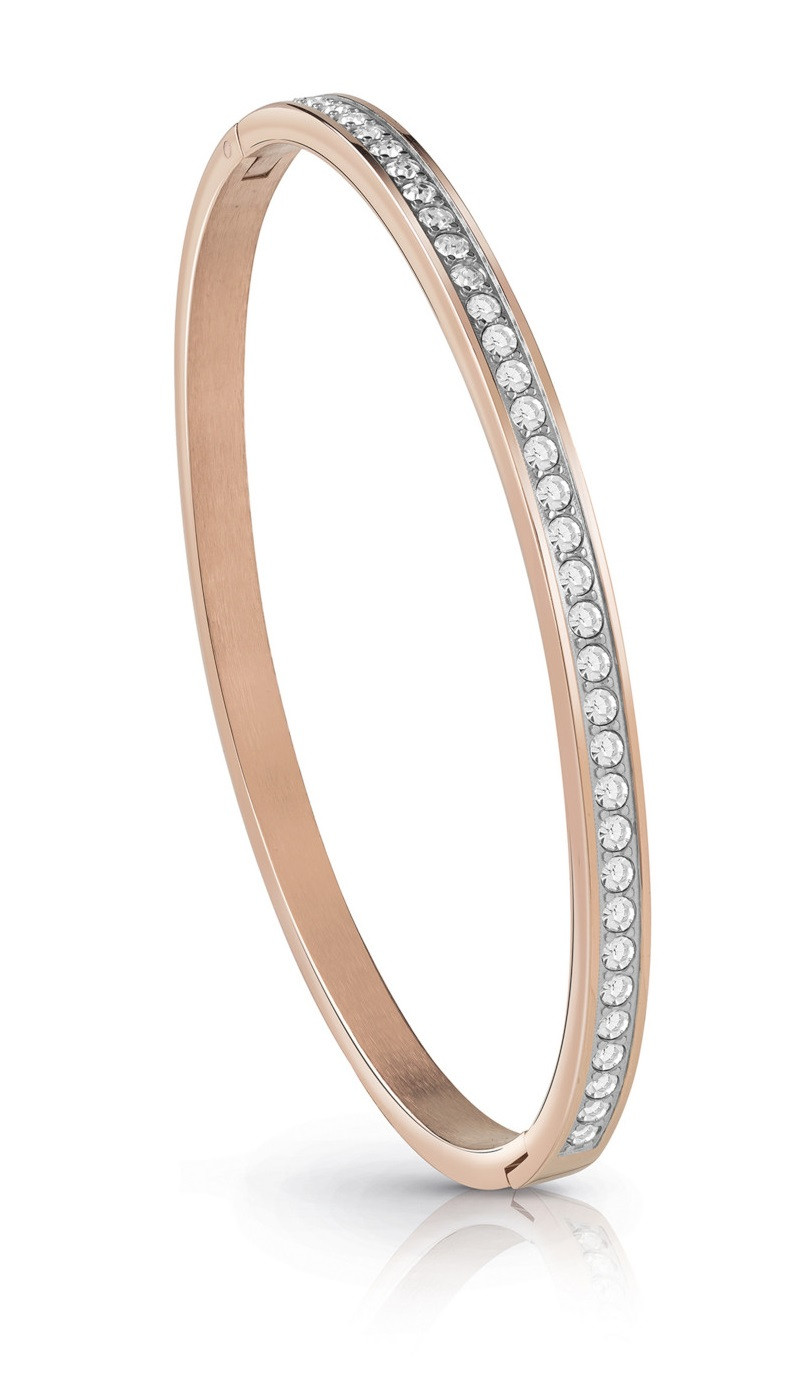 Guess Pevný bronzový náramek s krystaly Color My Day JUBB02248JWRG 5,7 x 4,8 cm - S