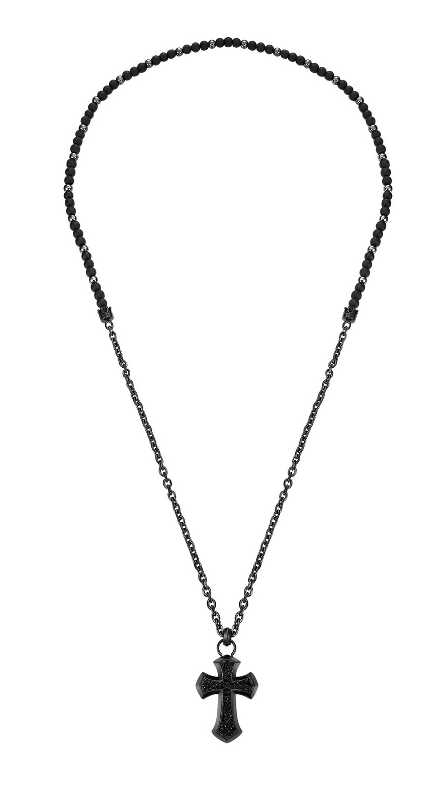 Police Černý ocelový náhrdelník Křížek Extreme Rebel PEAGN0004906