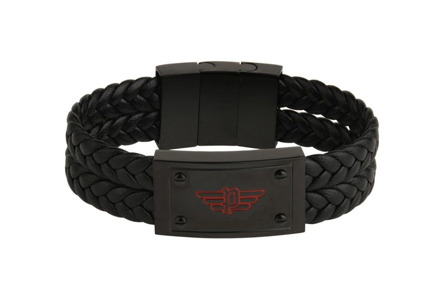 Police Černý kožený náramek pro muže Valorious PEAGB2120302