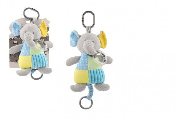 Natahovací hrací strojek slon, plyš