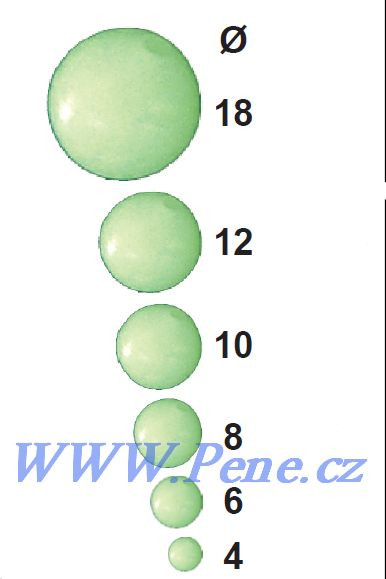 ICE fish Fluo korálky na návazce 4-10mm Průměr 10mm, 5ks v balení