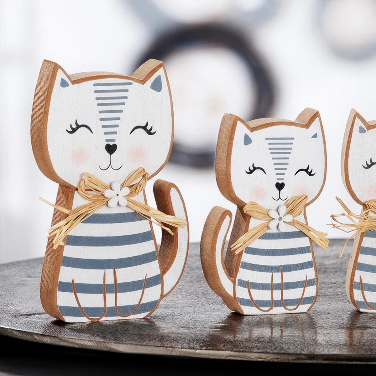 Gilde Dřevěná dekorace Kotě Jasmina, 11,5 cm