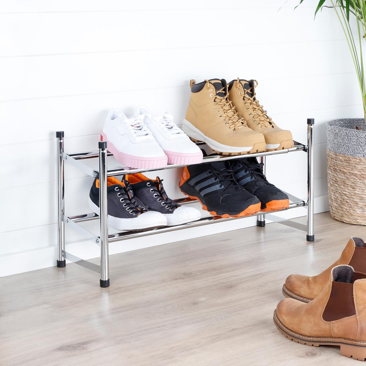 Haushalt international Dvoupatrový kovový botník na 12 párů bot