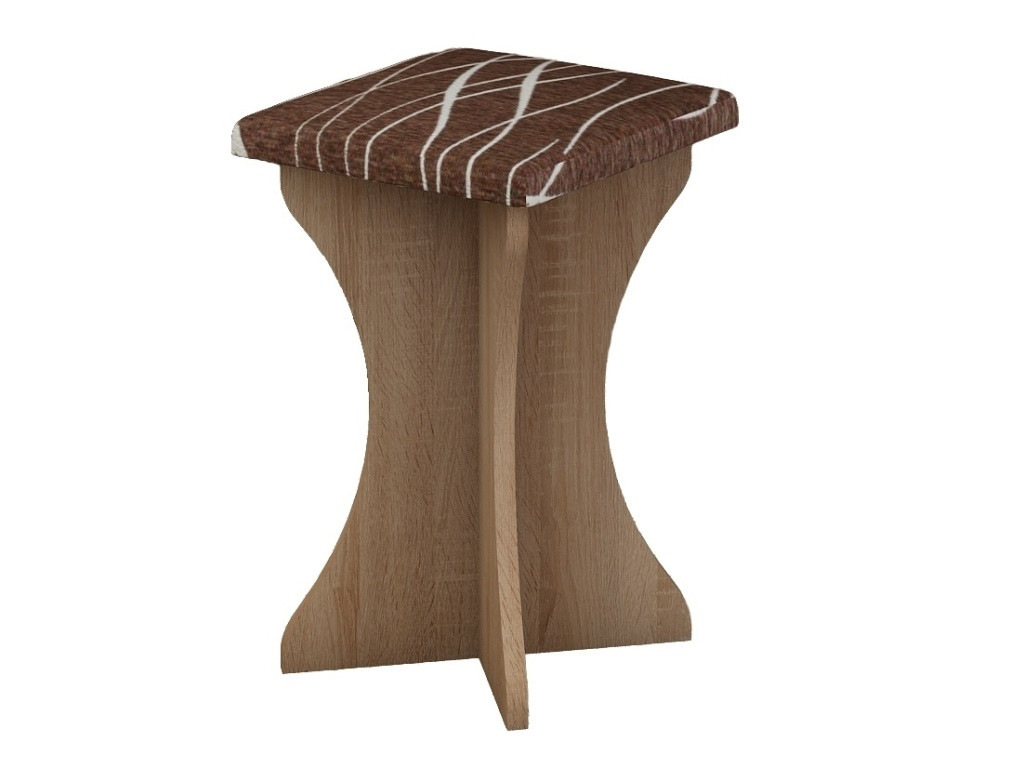 Čalouněný jídelní taburet BUREWALA, dub sonoma/látka Safari, 5 let záruka