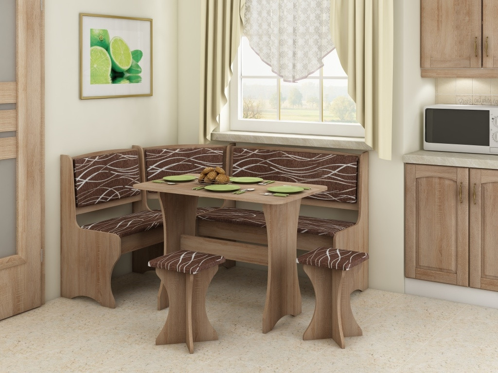 Rohový jídelní set BUREWALA s taburety, dub sonoma/látka Safari, 5 let záruka