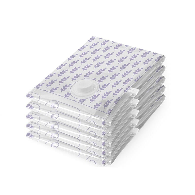 Sada 5 ks vakuových úložných pytlů Compactor Compress L 100 l, levandule