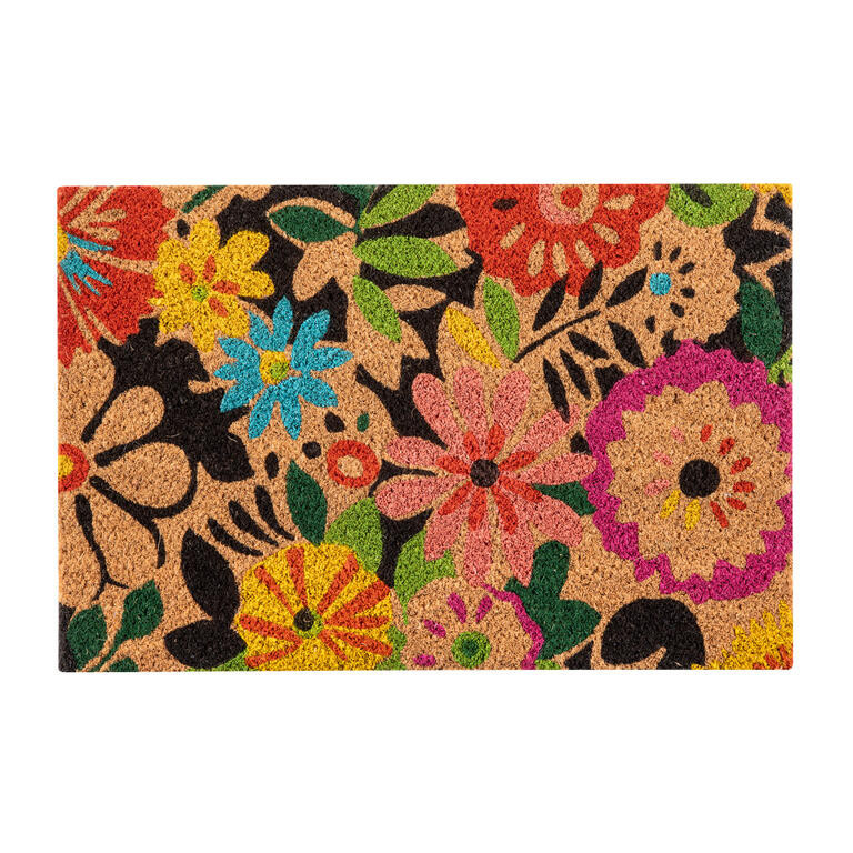 Kokosová rohožka KVĚTINY 40 x 60 cm