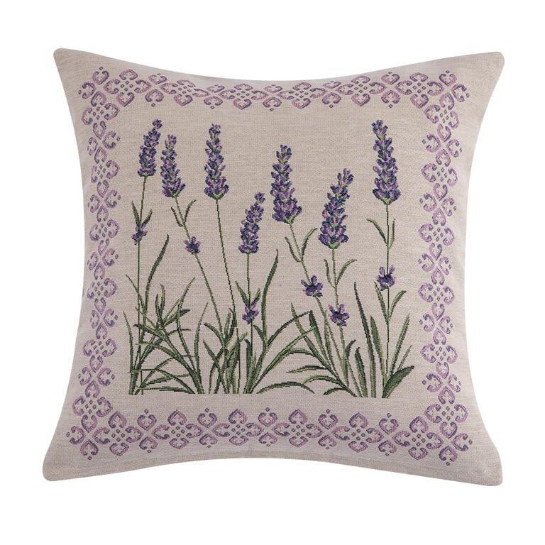 Gobelínový povlak na polštářek KVÍTKY LEVANDULE 45 x 45 cm