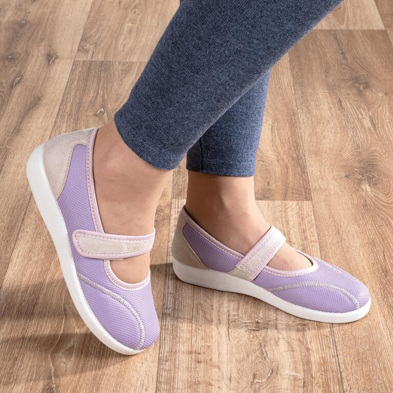 Nazouvací baleríny s gumovým páskem fialkové vel. 37