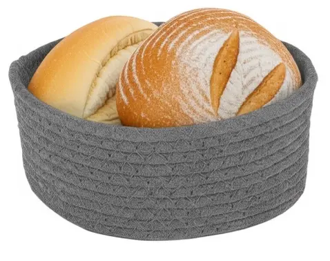 Košík na chléb LifeStyle 22 cm, tmavě šedá bavlna