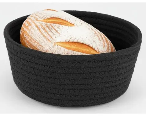 Košík na chléb LifeStyle 22 cm, černá bavlna