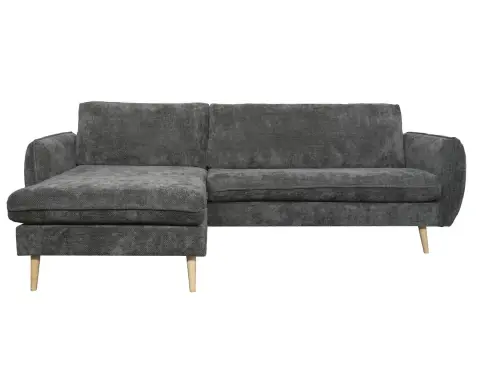 Rohová sedačka Salma, grafitová tkanina, univerzální pravá/levá