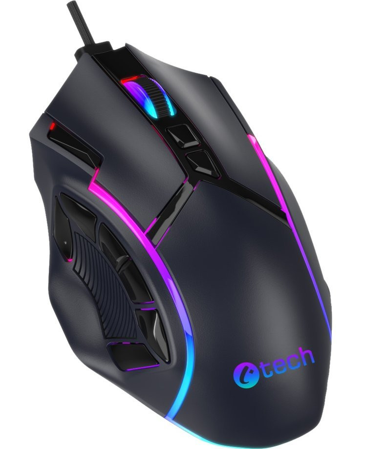Herní myš C-TECH Akali (GM-15), casual gaming, 12800 DPI, RGB podsvícení, USB