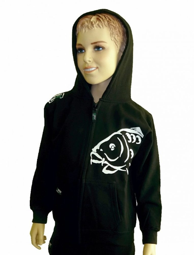 R-Spekt Dětská mikina zipová s kapucí Carper Kids black - 7/8 yrs