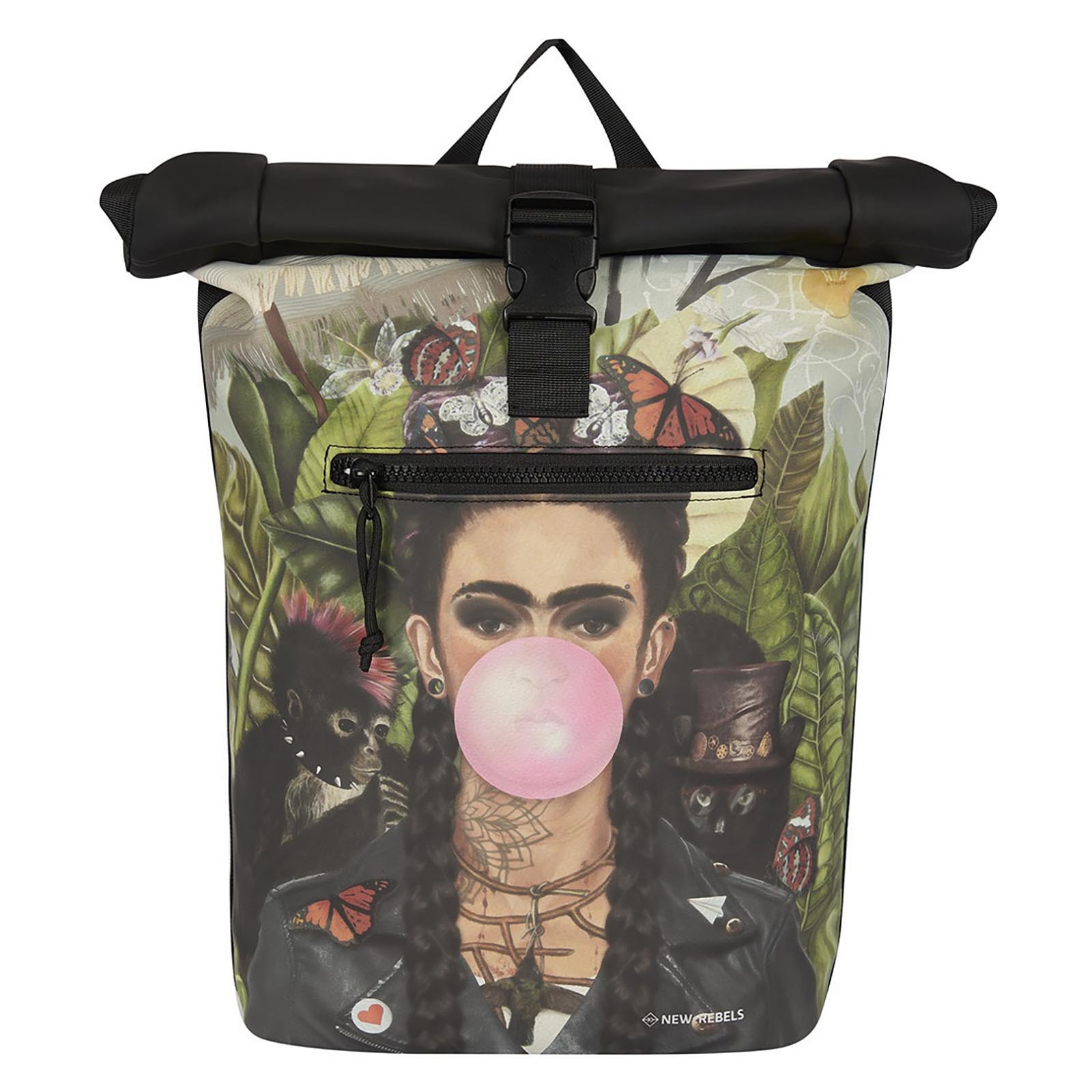 Velký rolovací batoh New Rebels Buble - Flowers Exotic 0,8l