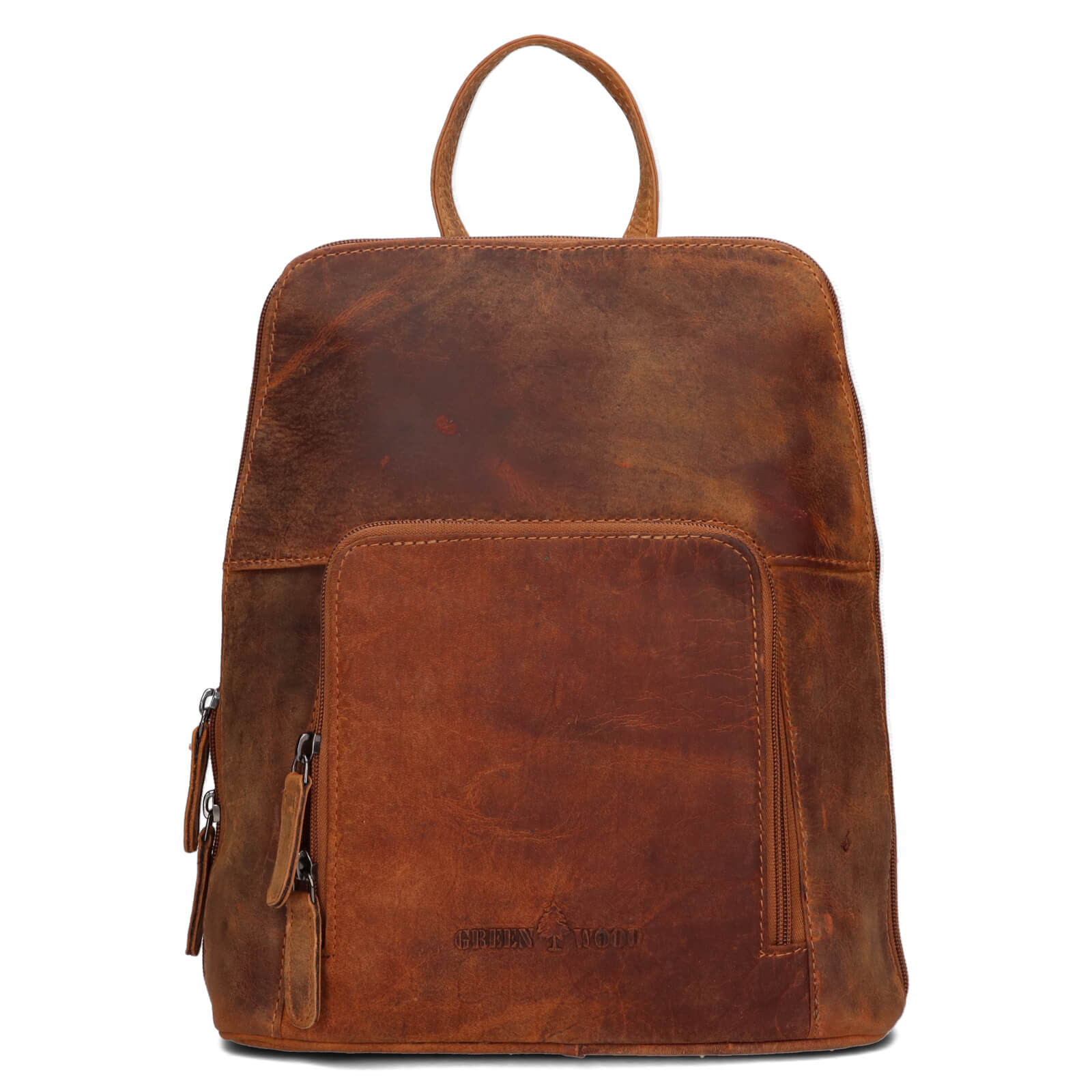Vintage dámský kožený batoh Greenwood Anites - světle hnědá