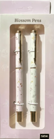 Veselé květinové propisky - světle květinová propiska & růžová květinová propiska - 2 ks