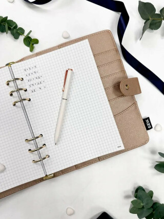 Náplň do koženého (vegan) obalu – čtverečkovaný zápisník 240 listů