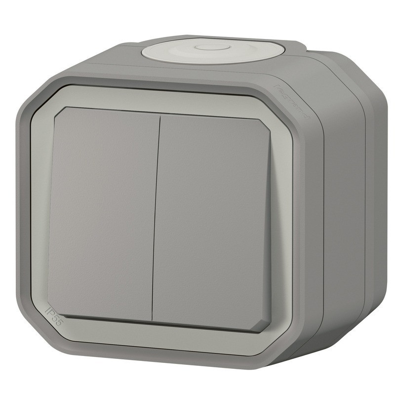 Přepínač střídavý dvojitý řazení 6+6 Legrand Plexo šedá