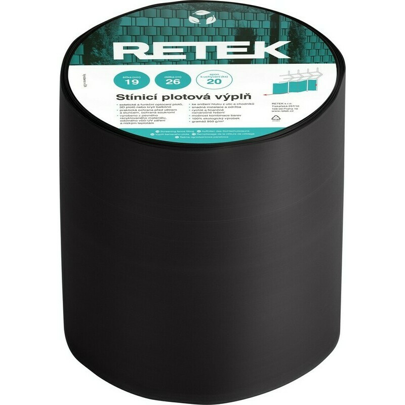 Plotová výplň stínicí RETEK PREMIUM černá (26 m/bal.)
