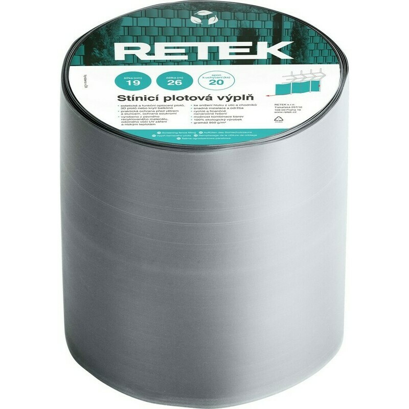 Plotová výplň stínicí RETEK PREMIUM světle šedá (26 m/bal.)