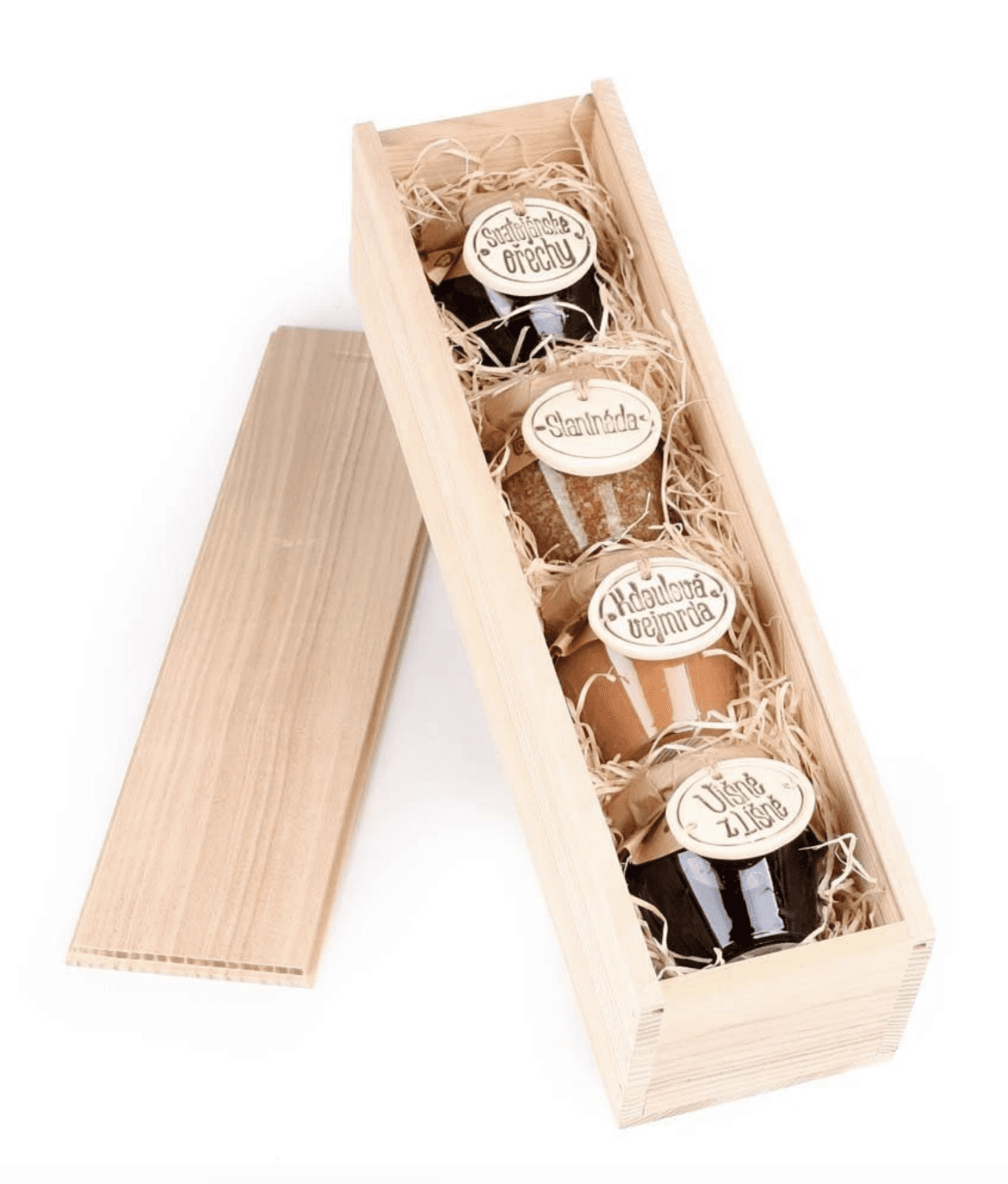 Netradiční delikatesy v dřevěné krabičce