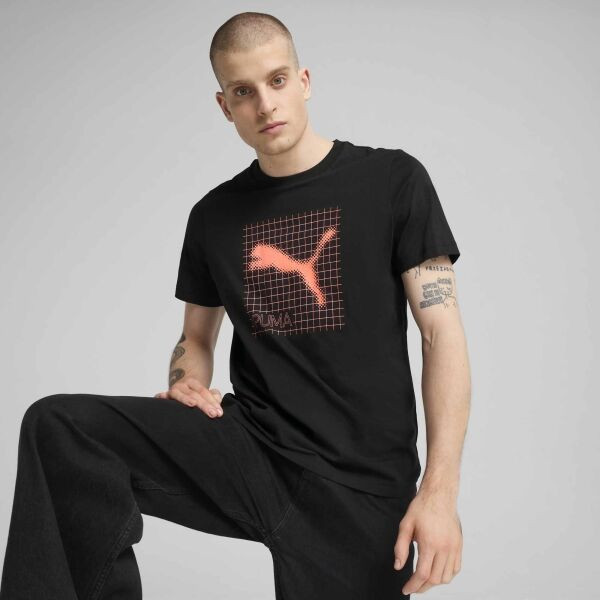 Puma TECH GRAPHIC TEE Pánské triko, černá, velikost