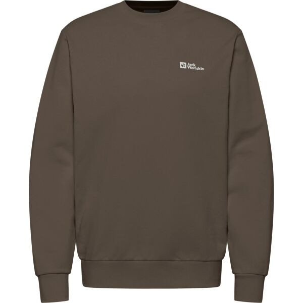 Jack Wolfskin ESSENTIAL CREWNECK M Pánská mikina, hnědá, velikost