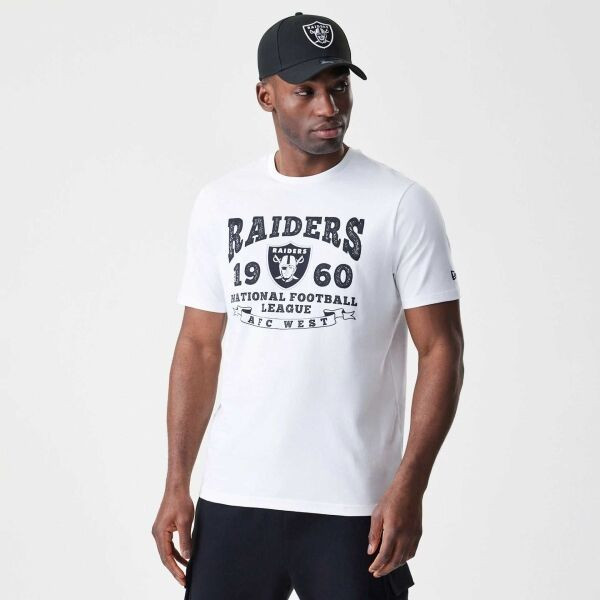 New Era LAS VEGAS RAIDERS NFL STACK ARCH Pánské triko, bílá, velikost