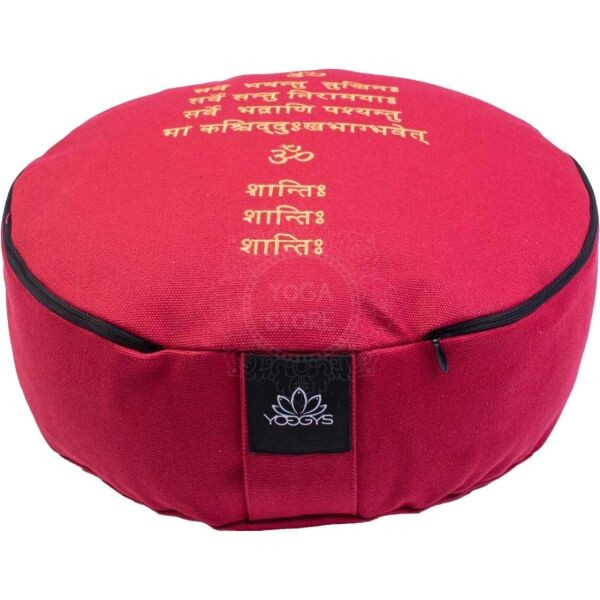 YOGGYS MEDITATION PILLOW MANTRA Meditační polštář, červená, velikost