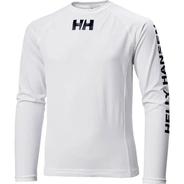 Helly Hansen WATERWEAR RASHGUARD UPF 50+ Juniorské triko do vody, bílá, velikost