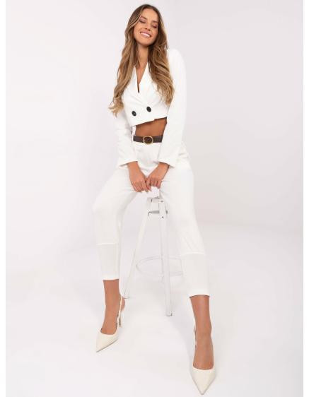 Dámské tepláky v barvě ecru s kapsami