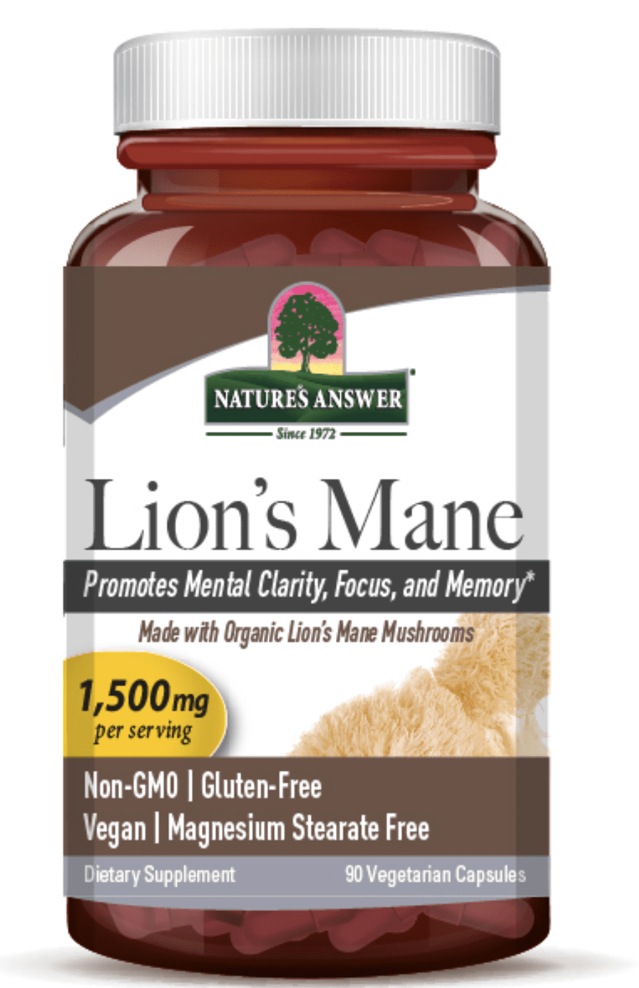 Nature's Answer Lion's Mane, extrakt z plodnice houby Lion's Mane, 1500 mg, 90 kapslí