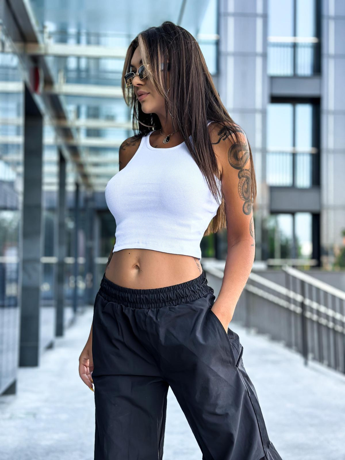 Edoti Striped crop top SL