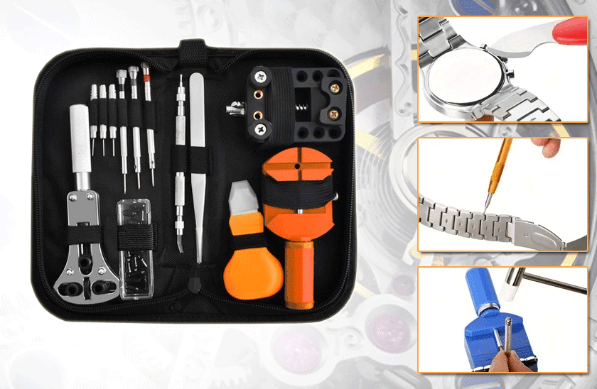 Hodinářská sada na opravu hodinek – elektroniky – 13 dílů