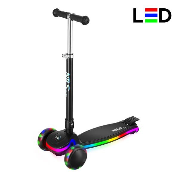 NILS Fun Dětská tříkolová koloběžka HLB1306 s LED deckem