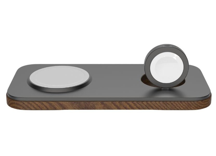 Cubenest K200 šedá 2v1 Bezdrátová magnetická nabíječka, kompatibilní s technologií MagSafe - funkce rychlého nabíjení