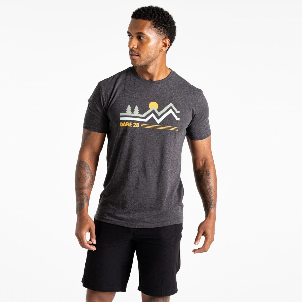 Pánské bavlněné tričko dare2b movement iii tmavě šedá s