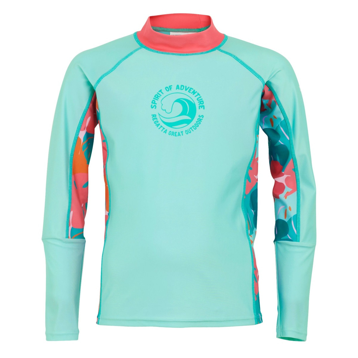 Dětské koupací tričko regatta hoku ii tyrkysová/růžová 98-104