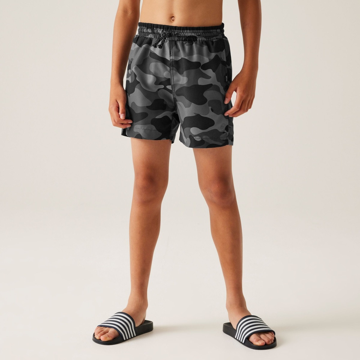 Chlapecké koupací kraťasy regatta skander iii šedá camo 110-116